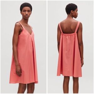 COS Strappy Cotton Poplin V Neck Tank Dress